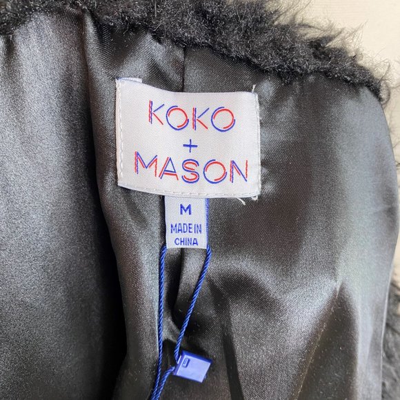 NWT Pocketed Faux Fur Jacket - Black - Picture 5 of 5